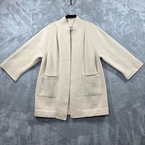 Vintage Dorce LeRoy Knitwear Sweater/Cardigan Women's L Cream Heavy Wool Grandma